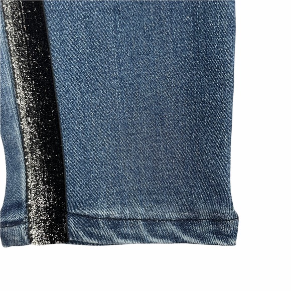 Guess Skinny Jeans Glitter Side Stripe Medium Wash - Picture 8 of 11